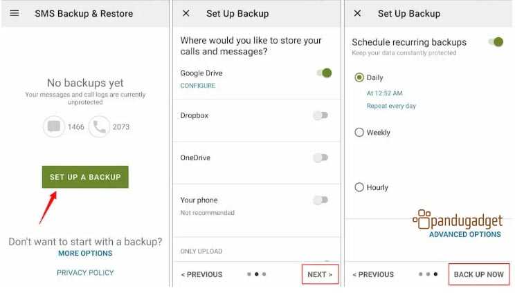 cara backup sms hp