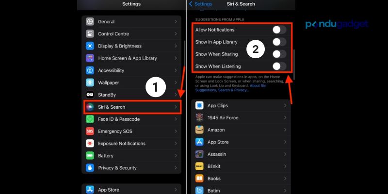 Cara Mematikan Saran Siri di iPhone
