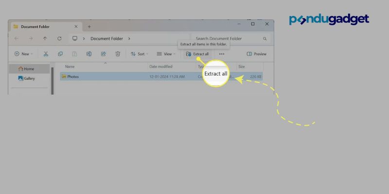 Ekstrak File ZIP Dengan File Explorer