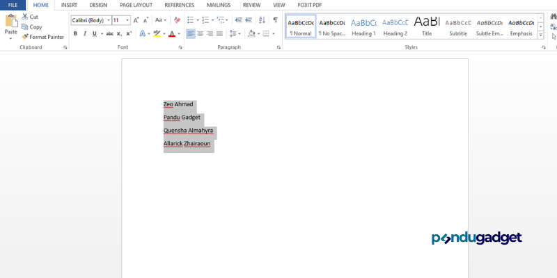 Mengurutkan Nama Berdasarkan Abjad di Microsoft Word