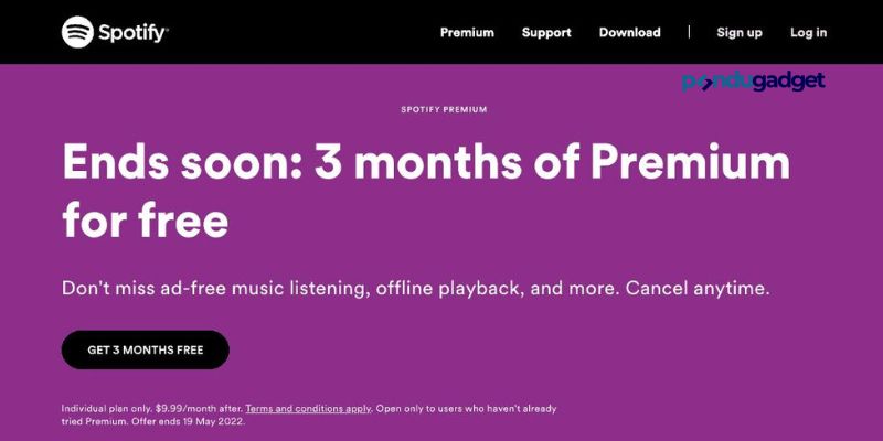 Paket Spotify 3 bulan gratis