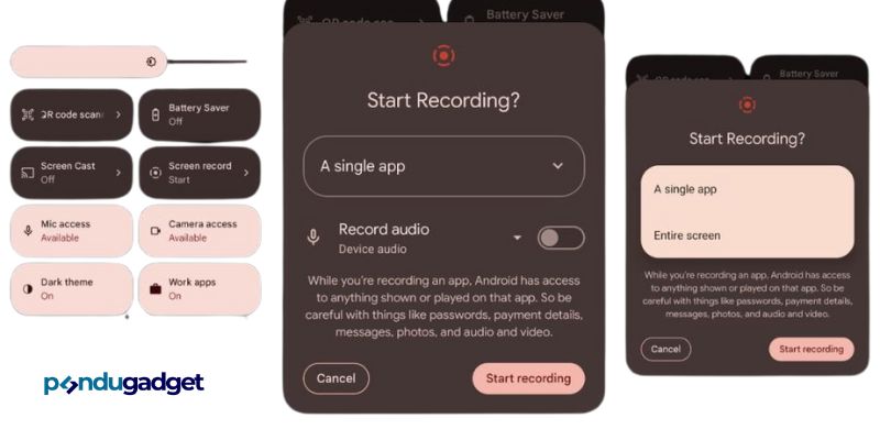 Rekam Layar di Satu Aplikasi