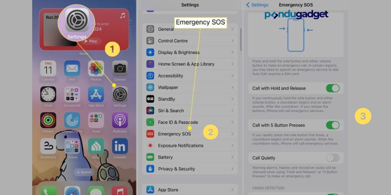 cara mematikan  Emergency SOS di iphone