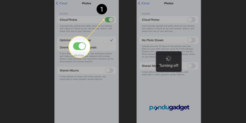 cara mematikan iCloud photo