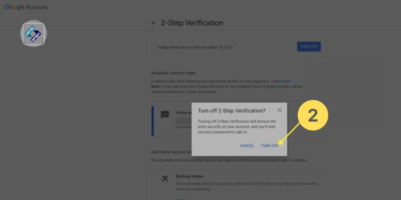 mematikan Verifikasi 2 Langkah di email
